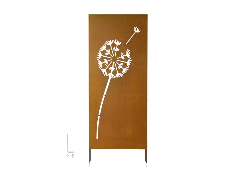 Vevor panneau brise vue exterieur en metal 60x158 cm paravent exterieur decoratif autoportant, separation deespaces pour jardin cour terrasse, ecran deintimite, panneau en acier avec piquets de sol - Conforama A