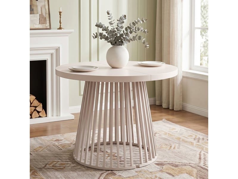 Table à manger extensible 100138176x100 cm pour 4-8 personnes, table de salle à manger à double rallonge, plateau épais 3 cm, pieds métal, cachemire OPULERANE TRADING LTD - Conforama D