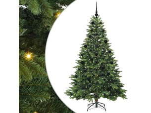 Sapin de noël artificiel, arbre de noël avec 300 led vert 210 cm pe et pvc shl4105