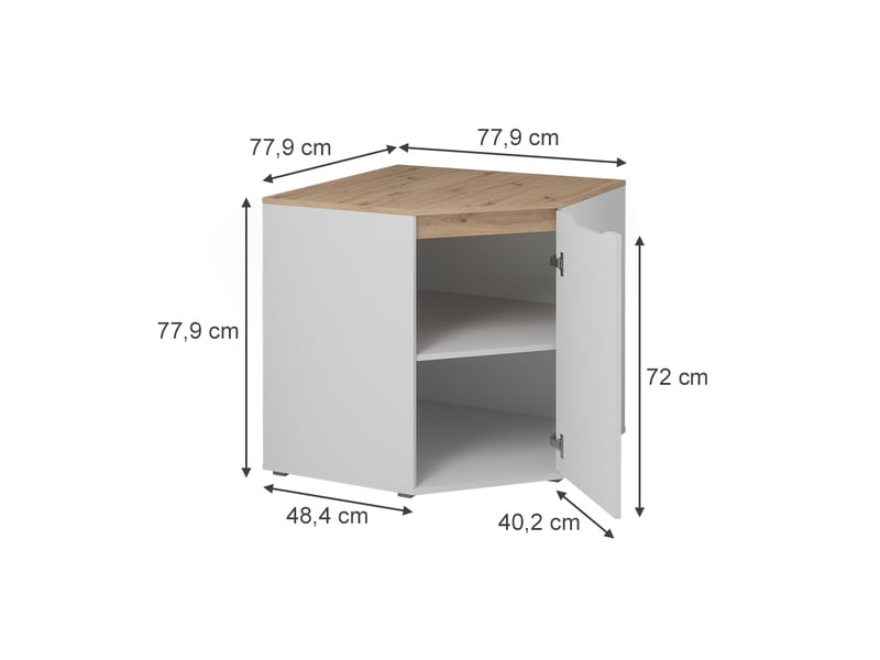  Vicco commode, blancchêne artisan, 77.9x77.9cm  - Conforama B