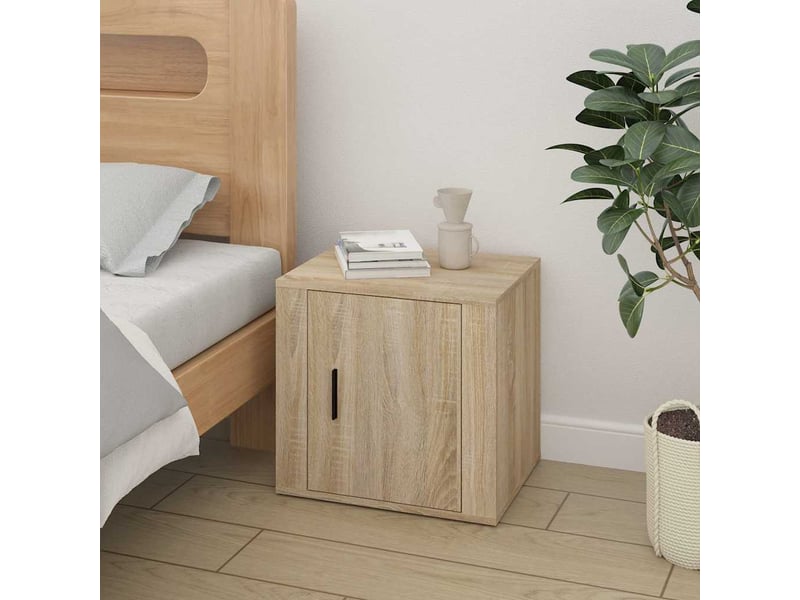  Lot de 2 table de chevet chanmbre, table d'appoint chêne sonoma 50x39x47 cm  - Conforama C