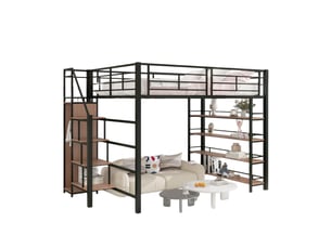 Lit mezzanine 140x200 cm WISHDOR   coloris noir