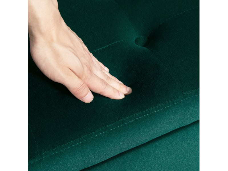  Banc coffre tcqpz avec accoudoirs 107 x 42 x 65 cm polyester aspect velours vert  - Conforama E