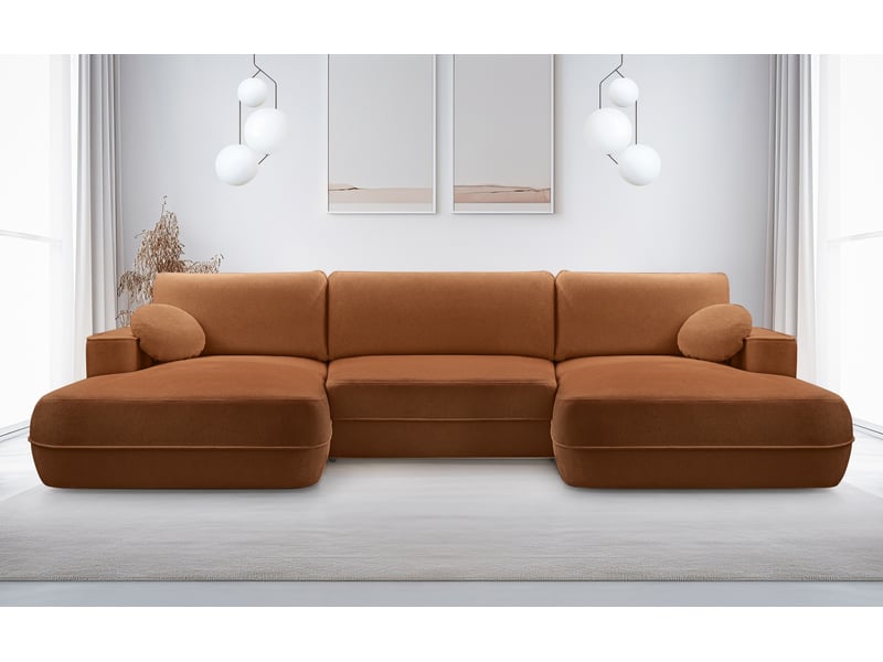 Canapé en u avec fonction lit peoni 364 cm cuivre élégant Peoni - Conforama B