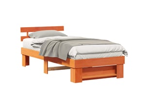 Lit simple 90x190 cm coloris marron
