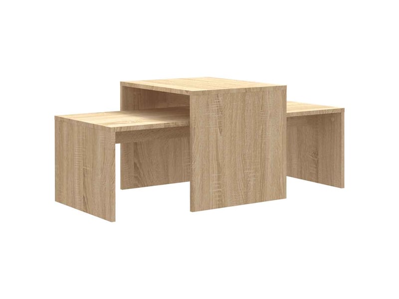  Ensemble de tables gigognes 2 pcs chêne sonoma bois d’ingénierie  - Conforama A