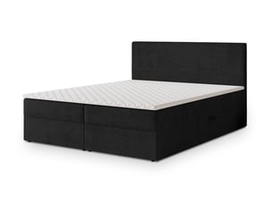 Lit avec rangement 200x200 cm MASSENO   coloris noir