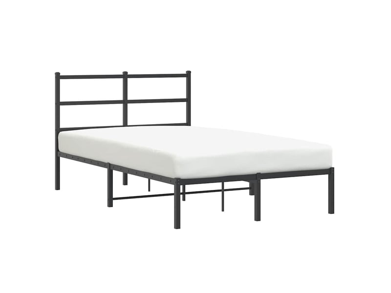  Lit double- lit adulte -  cadre de lit métal sans matelas avec tête de lit noir 120x190cm  - Conforama A
