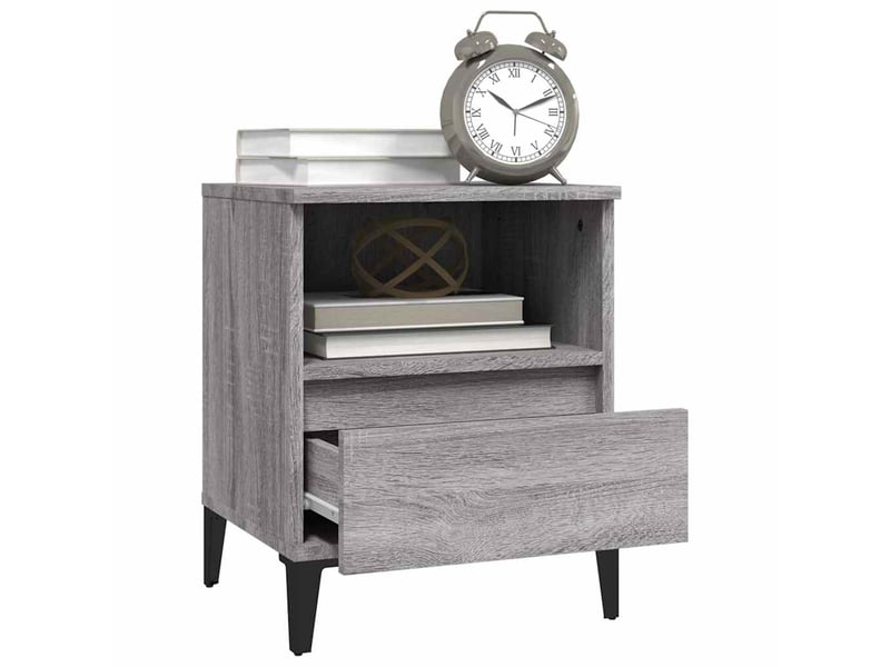  Lot de 2 table de chevet, table d'appoint sonoma gris 40x35x50 cm  - Conforama E