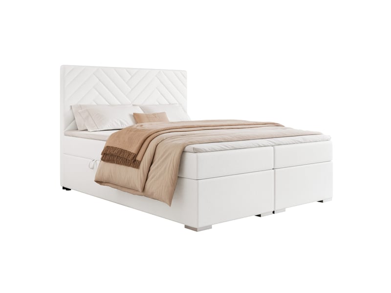  Lit coffre nerea - 160x200 cm - avec matelas et surmatelas - éco-cuir - blanc NEREA - Conforama A