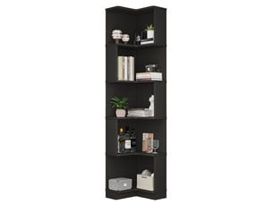 Bibliotheque coloris noir 5 étagère(s) PANGIVO N877P296161B - 63.5 cm x 175 cm