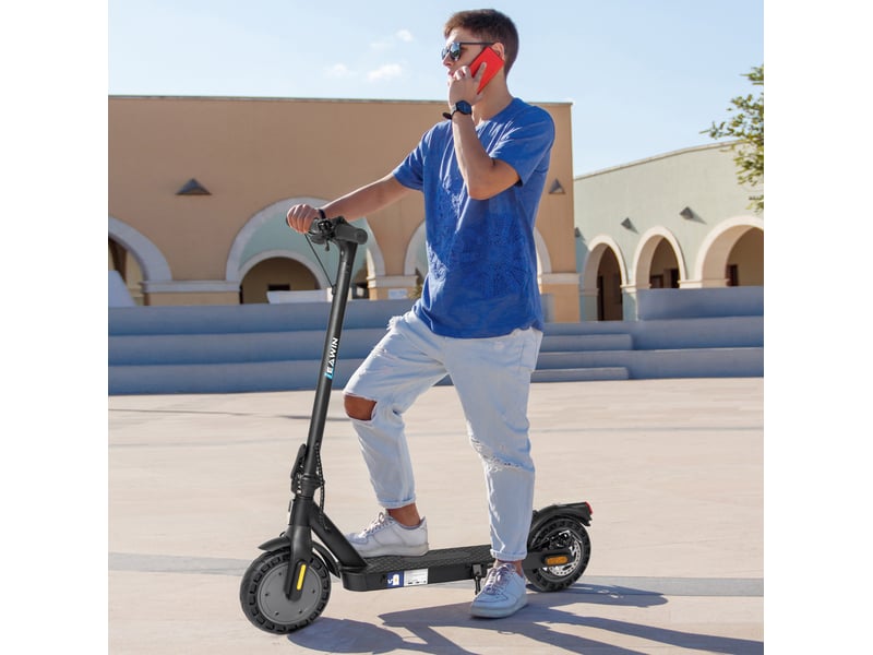 Trottinette électrique pliable 108 x 110 cm noire, alliage d'aluminium, batterie 375 wh, application mobile - Conforama B