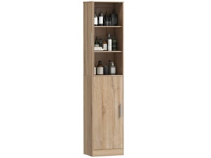 Colonne de salle de bain 2 portes 4 étagères réglables 40 x 35 x 180 cm