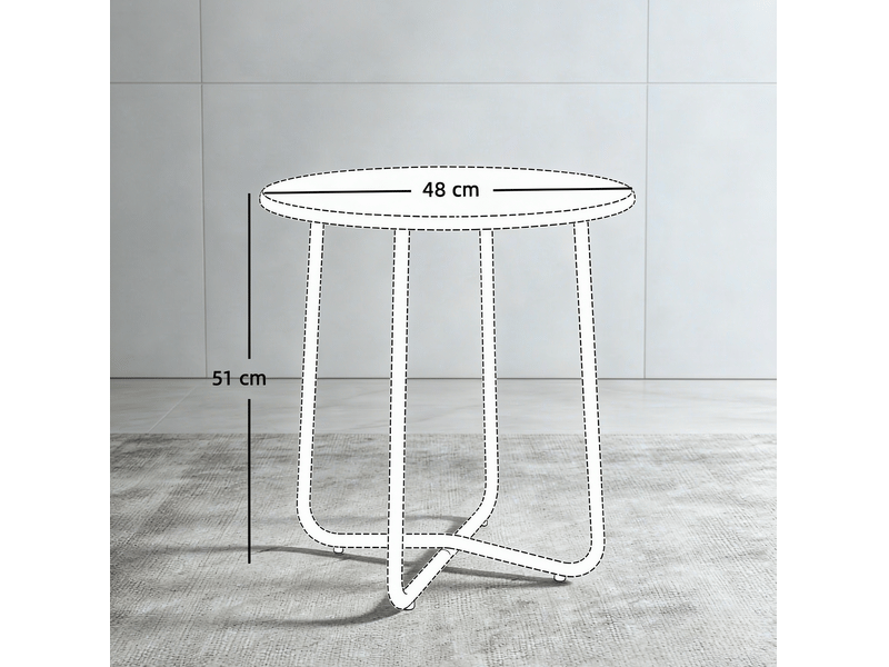  Table basse d'extérieur ø 48 x 51 h cm en métal à pieds réglables verte chicfurn  - Conforama D