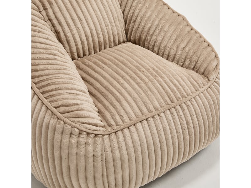  Fauteuil poire,98x92x73 cm,à mousse à mémoire de forme,velours côtelé,camel et marron  - Conforama E