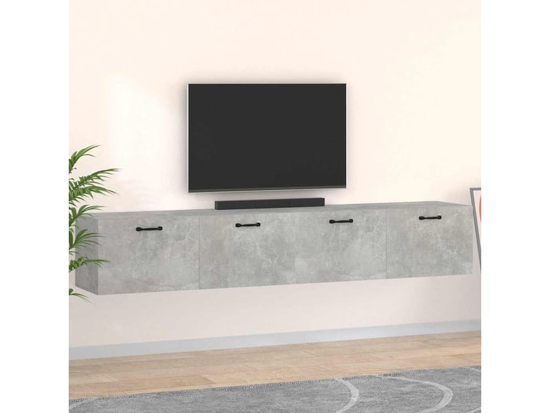  Armoires murales 2 pcs, meuble de rangement salon gris béton 100x36,5x35 cm shl2534  - Conforama B