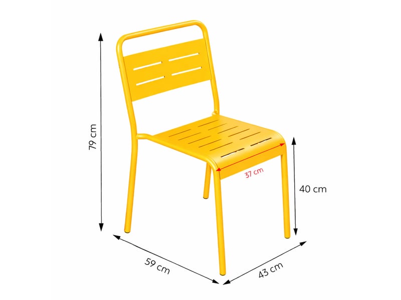 Ensemble table de jardin 160 cm et 6 chaises jaune bergame  - Conforama D