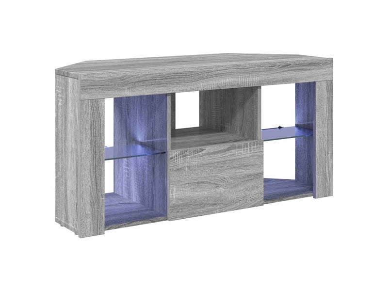 Meuble tv led d'angle 100x40x50 cm gris sonoma - Conforama A