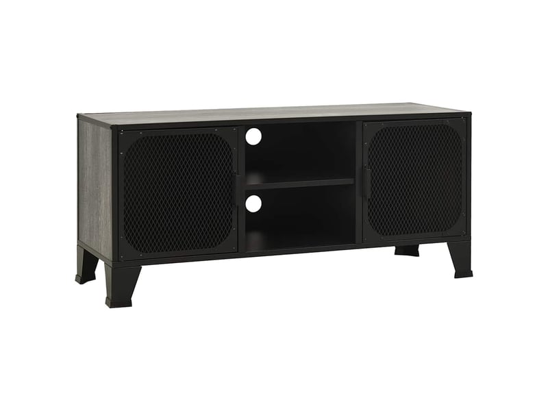  Meuble tv - banc tv - meuble de rangement gris 105x36x47 cm métal et mdf  - Conforama A