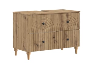 Meuble sous lavabo de salle de bain alkmaar chêne artisanal cf64802