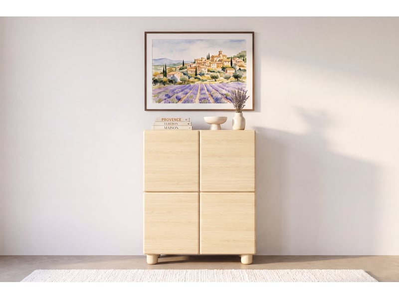  Calanque - commode 100 cm mélaminé chêne clair  - Conforama B