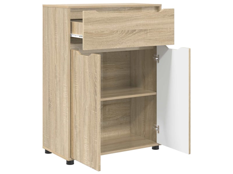  Cabinet de salle de bain, meuble de rangement chêne sonoma 72.5x36.5x100 cm  - Conforama E