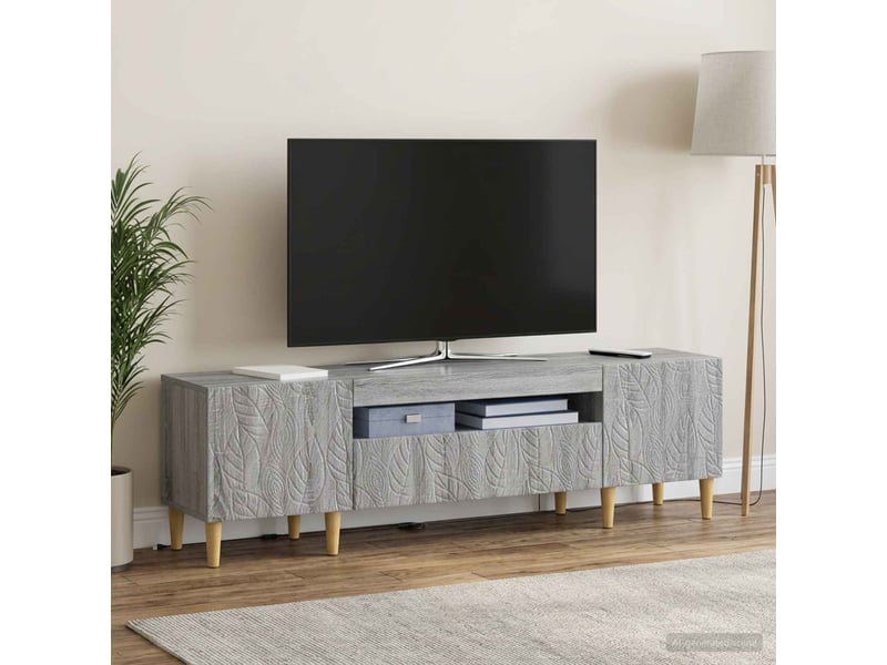 Meuble tv - banc tv - meuble de rangement led sonoma gris bois d'ingénierie - Conforama B