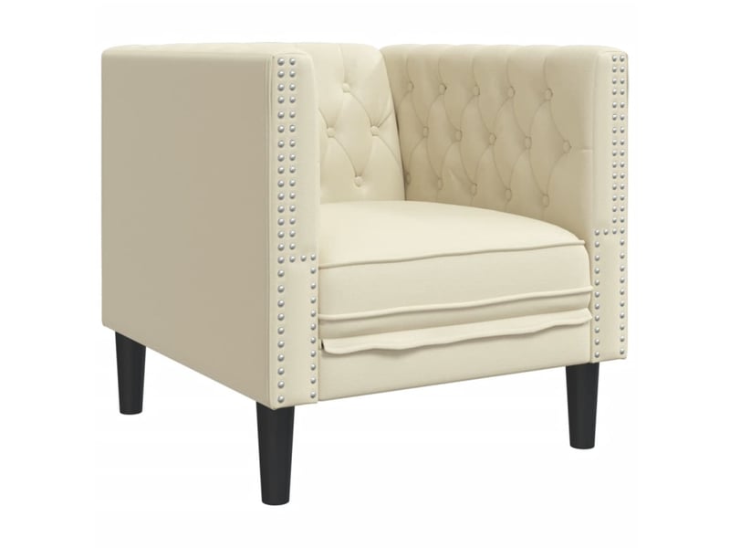  Fauteuil chesterfield crème similicuir  - Conforama B
