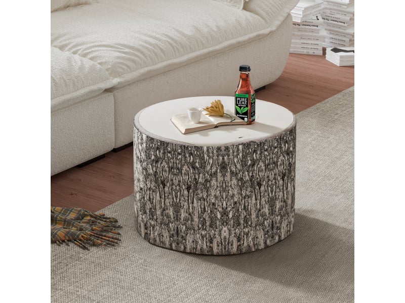  Vercart pouf gris motif tronc d’arbre - 40x48x60 cm  - Conforama B
