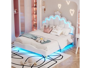 Lit simple 140x200 cm <strong></strong>  <strong></strong> coloris blanc