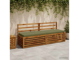 Lot de 2 coussins de banc, coussins d'assise vught 100 % polyester vert olive cf58239