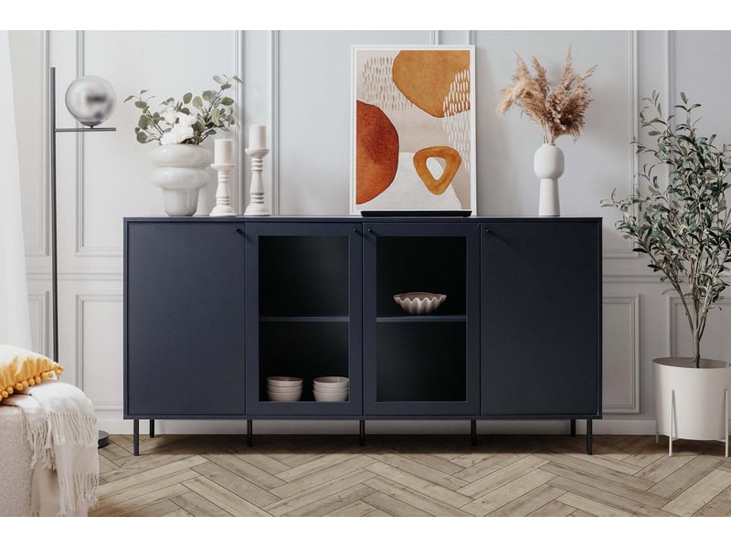 Buffet 4 portes NAVY BLUE W coloris bleu marine - Conforama Y