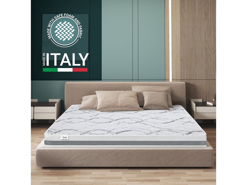  The white stone matelas 70x140 cm fermeté moyenne | hauteur 16 cm | tissu hypoallergénique et respirant | propriétés ergonomiques et auto‑modelantes | fabriqué en italie  - Conforama C