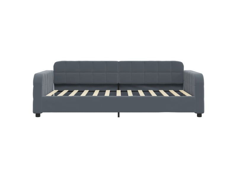  Lit simple- lit adulte -  lit de jour avec matelas gris foncé 80x200 cm velours  - Conforama C
