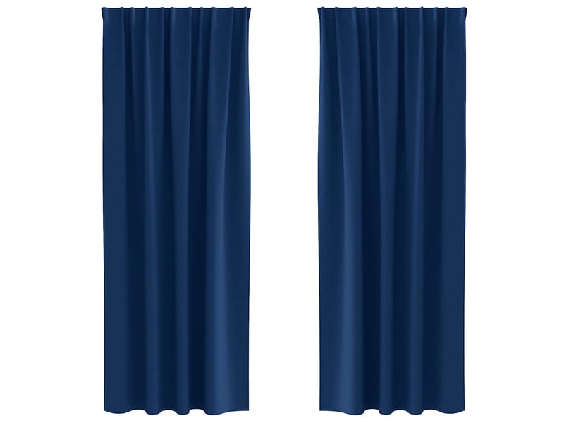  Lot de 2 rideaux occultants, rideaux black-out avec anneaux bleu foncé 225 x 140 cm cf44601  - Conforama A