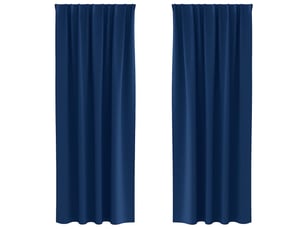 Lot de 2 rideaux occultants, rideaux black-out avec anneaux bleu foncé 225 x 140 cm cf44601