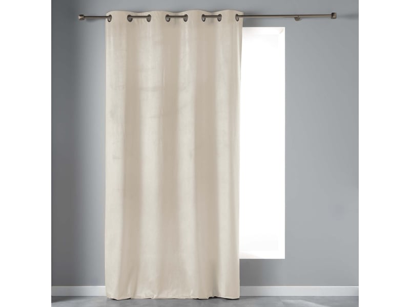  Rideau à œillets velvetine 140x240cm naturel  - Conforama A