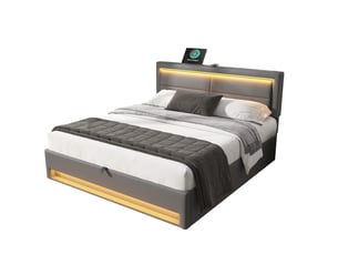 Lit avec rangement 140x190 cm <strong></strong> <strong>OPULERANE TRADING LTD</strong> coloris gris