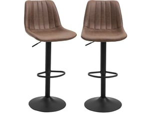 tabouret de bar assise réglable en hauteur <strong>HAUSS SPOLE</strong> - marron hauteur d'assise 59 cm vendu Par paire