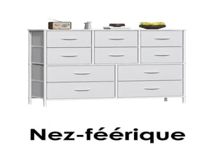 Chiffonnier 10 tiroir(s)    <strong>GENERIC HOME</strong> <strong></strong> coloris blanc largeur 100 cm hauteur 97 cm