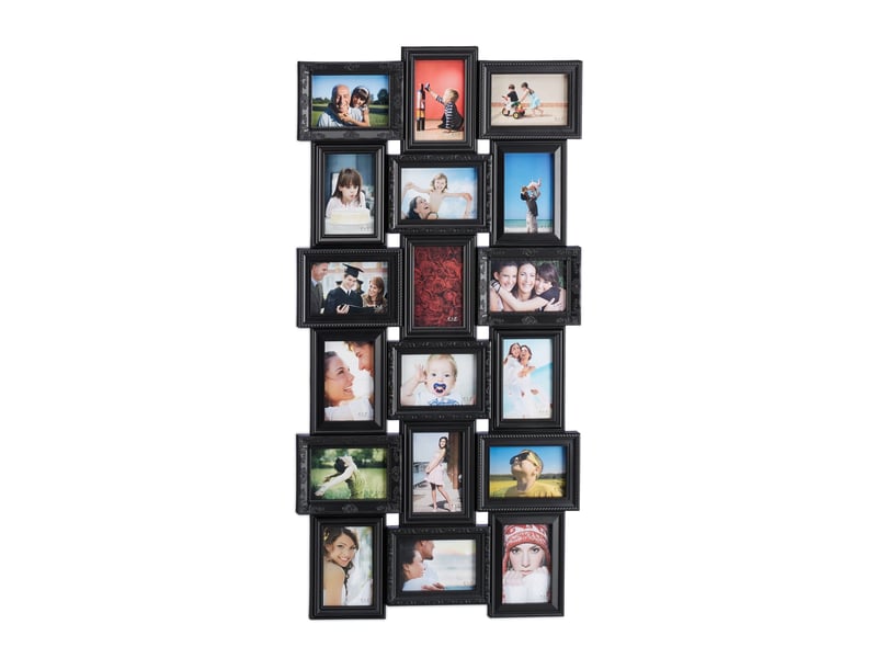  Cadre photos pêle-mêle design moderne pour 18 photos 104 x 54 x 2,5 cm en plastique blanc 13_0006879  - Conforama A