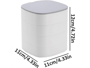 Boîte à bijoux, boîte à bijoux rotatif, boîte à bijoux avec miroir, boite a bijoux voyage blanc