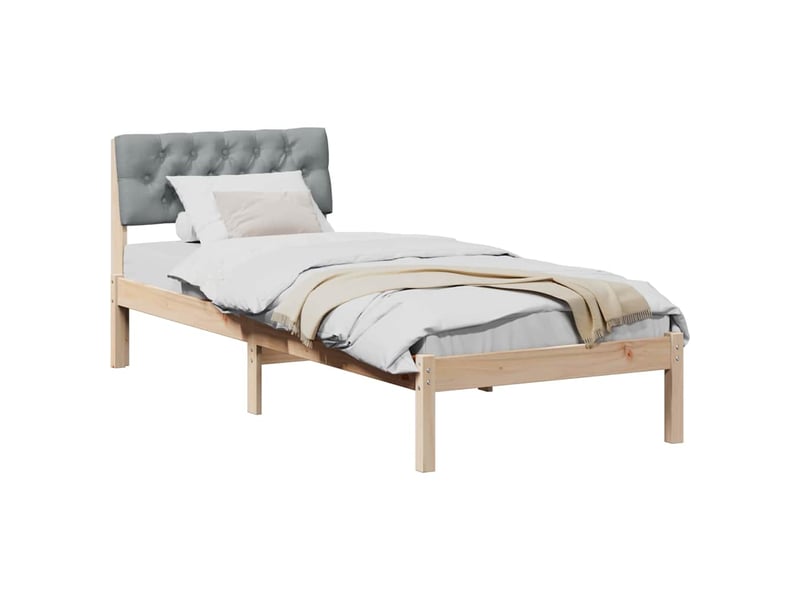  Lit simple- lit adulte -  cadre de lit avec tête de lit marron et gris clair 80 x 200 cm  - Conforama B