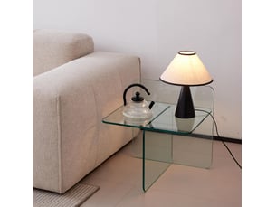 Table basse carré(e) coloris transparent <strong>MIVRAY </strong> <strong></strong> - 45 cmx45 cm