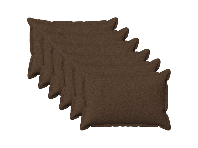  Lot de 6 coussins avec oreiller, coussins décoratifs houten marron lin synthétique cf51307  - Conforama B