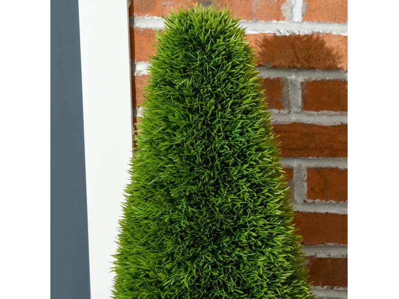  Plante artificielle cyprès 2 pièces 90 cm en pot mousse artificielle vert  - Conforama C