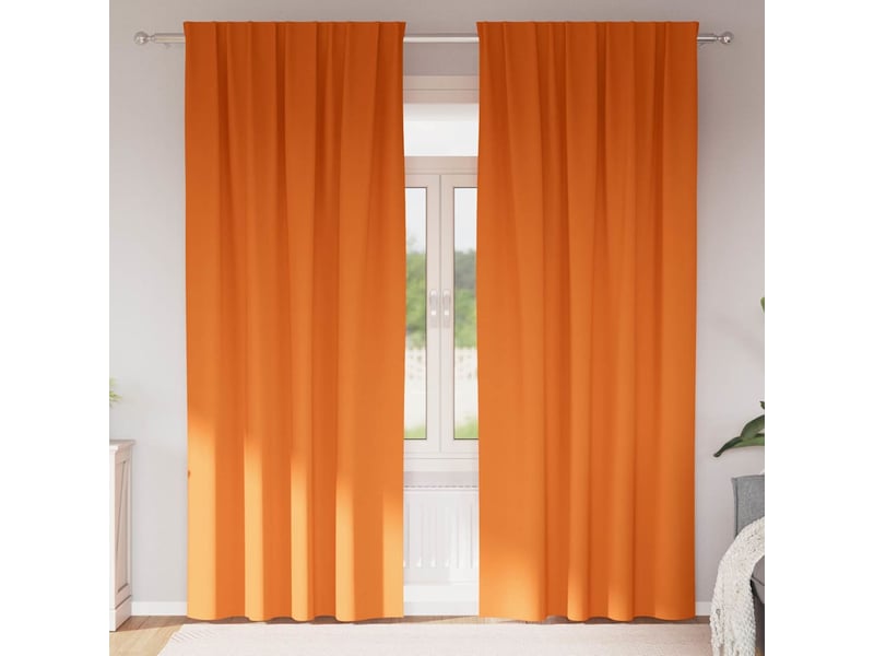 Lot de 2 rideaux occultants, rideaux black-out avec anneaux orange vif 260 x 140 cm cf44728 - Conforama B