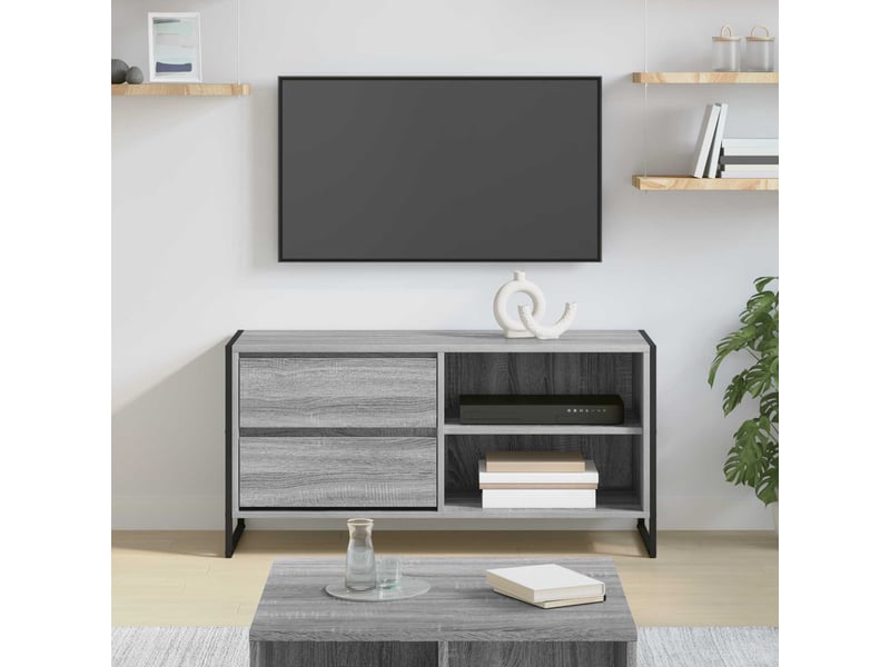  Meuble tv - banc tv - meuble de rangement 100 x 36 x 49,5 cm gris sonoma bois d'ingénierie  - Conforama B