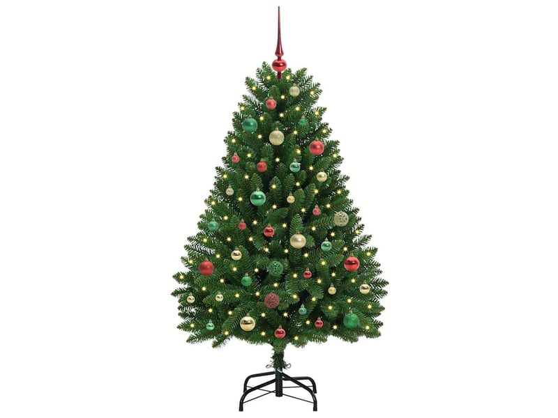  Sapin de noël, arbre de noël artificiel 150 cm 150 led blanc chaud vert shl7388  - Conforama C