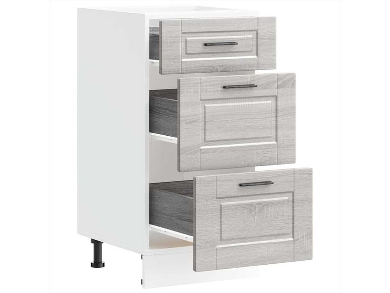 Meuble de rangement, armoire de cuisine porto sonoma gris bois d'ingénierie shl9573 - Conforama E